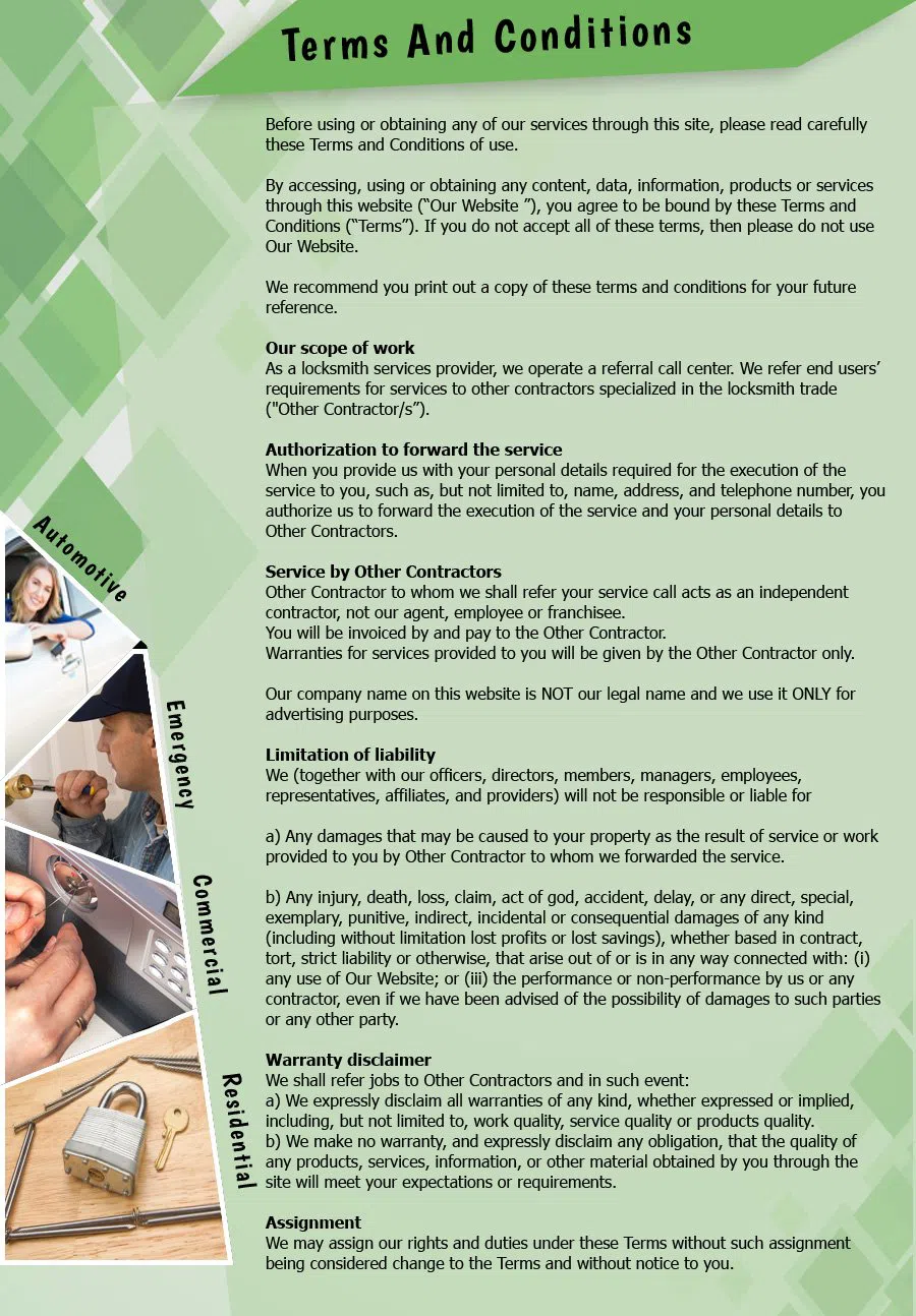 Central Lock Key Store Philadelphia, PA 215-716-7061 - TermsAndConditions-2